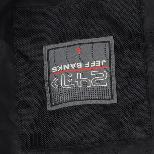 Jeff Banks Men's Black Military Jacket, Size L