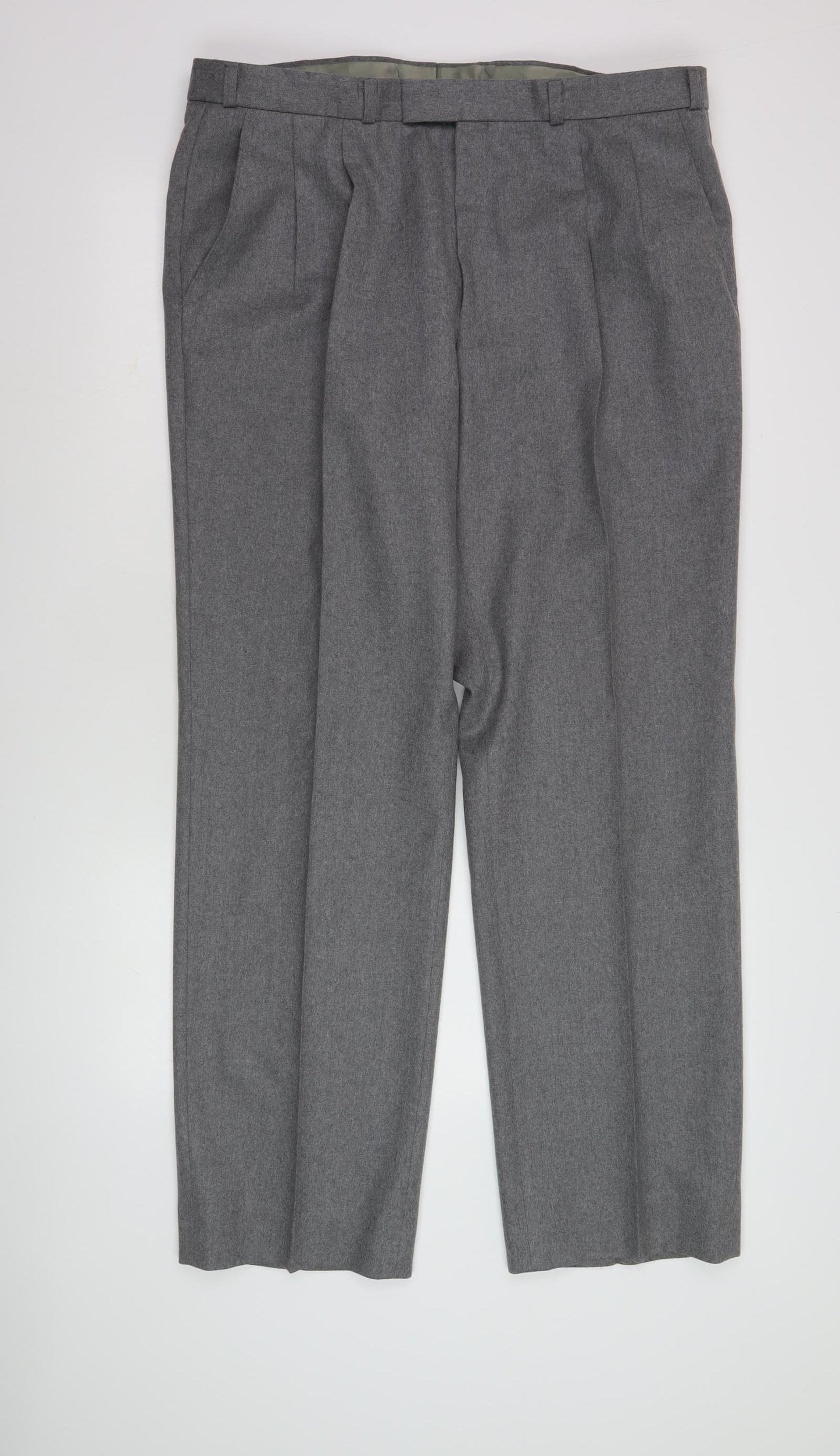 Centaur Men's Grey Wool Formal Trousers 46L