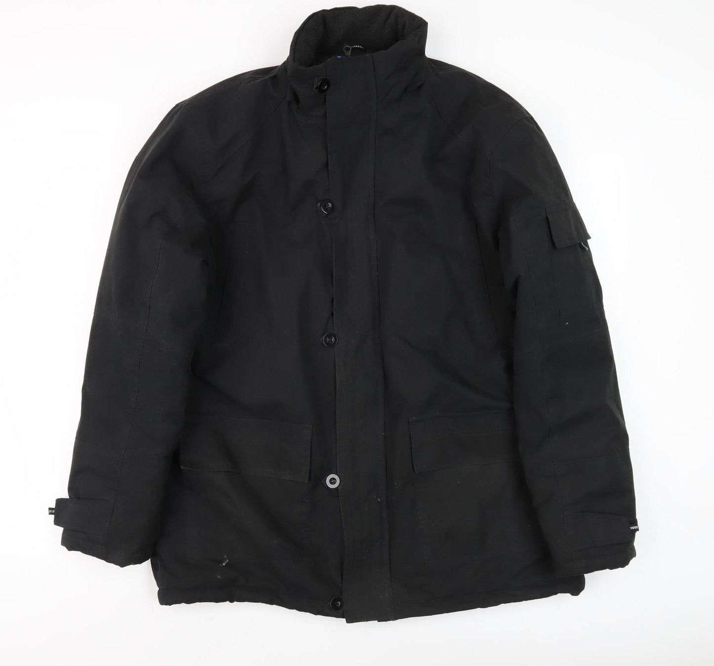 Aldon Men's Black L Jacket, Stand-Up Collar, Regular Fit