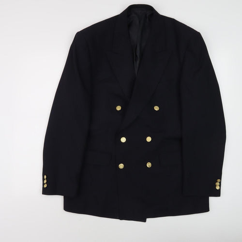 Debenhams Men's Blue Double-Breasted Blazer, Size 40R