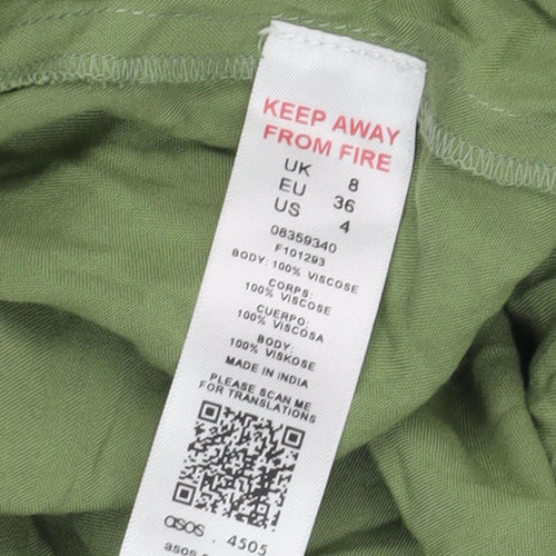 ASOS Women’s Green Maxi Dress, Size 8, Casual, Open Back