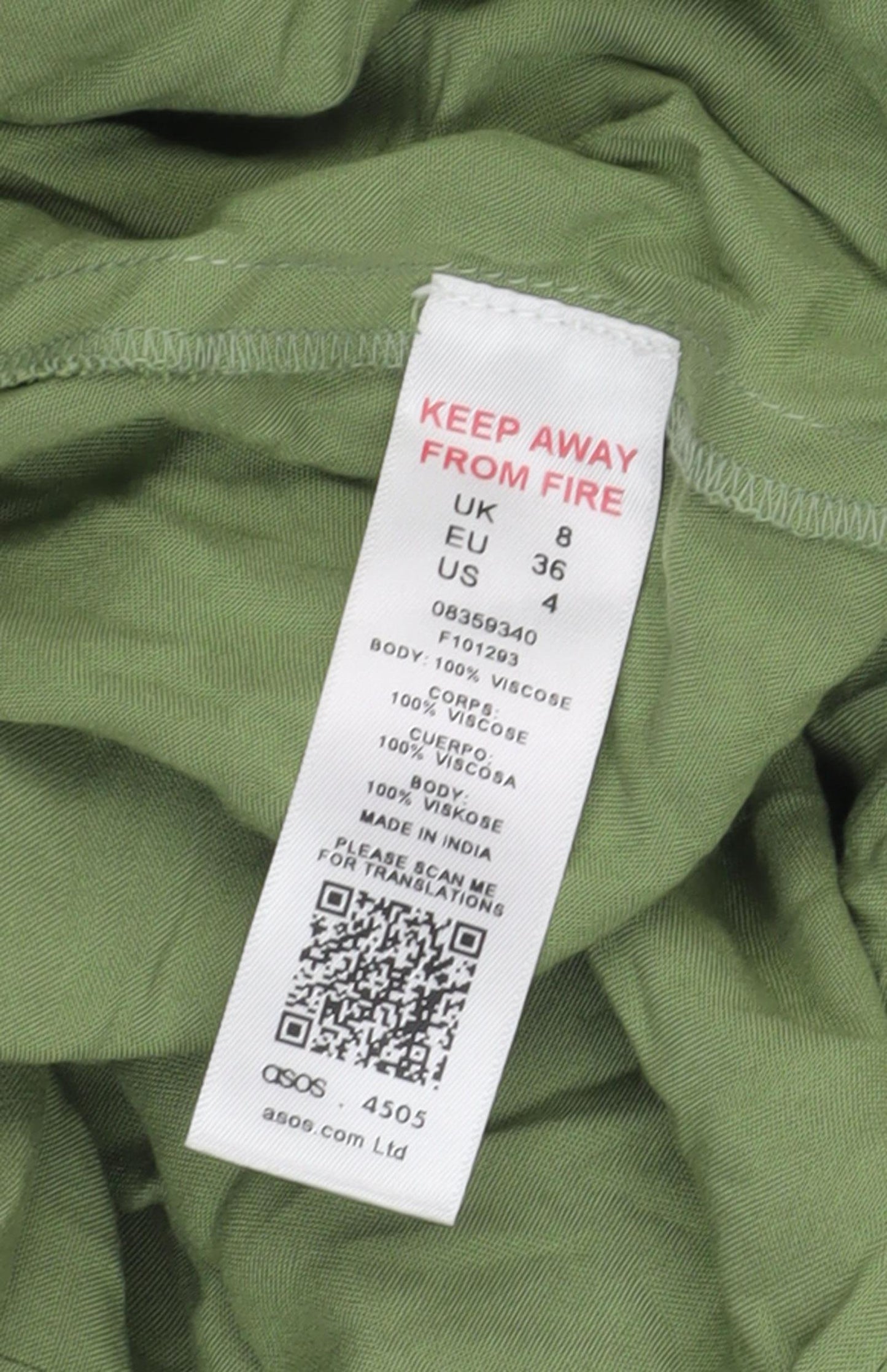 ASOS Women’s Green Maxi Dress, Size 8, Casual, Open Back