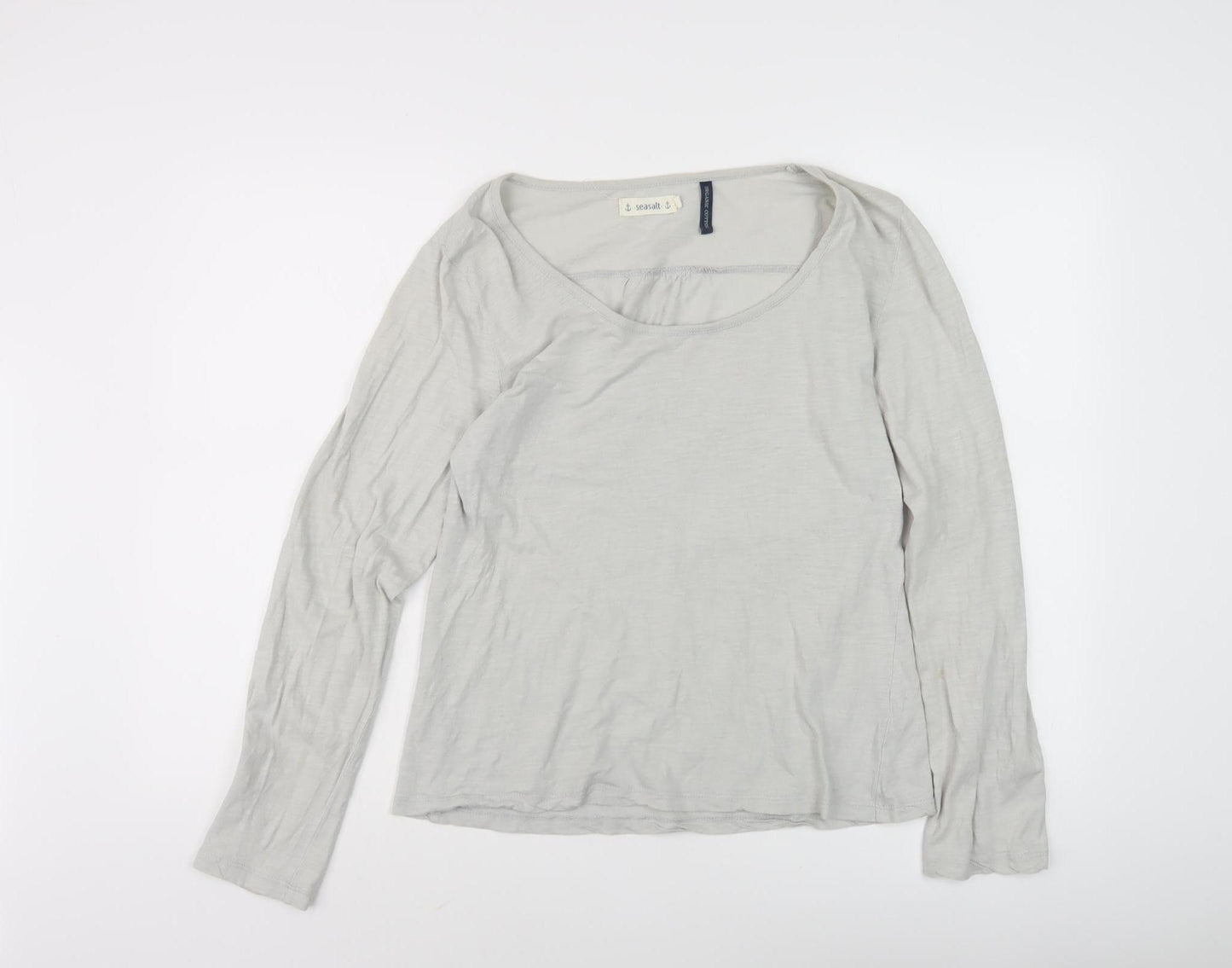 Seasalt Women's Ivory Cotton Long Sleeve Top Size 12