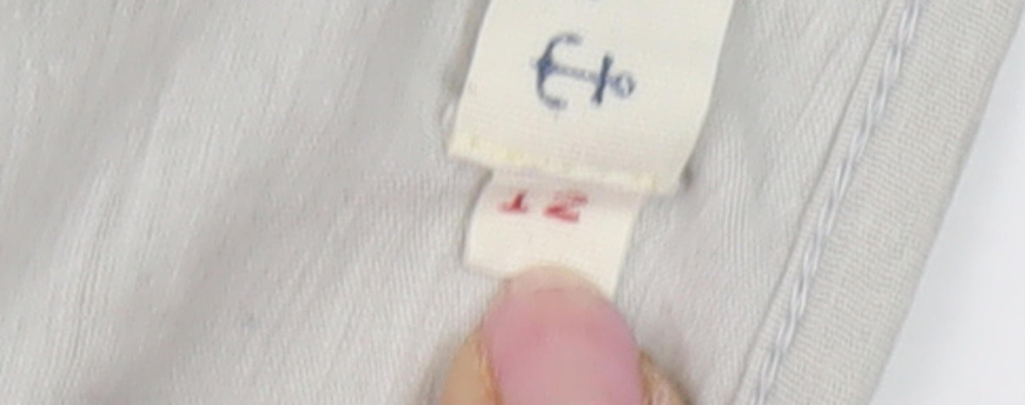 Seasalt Women's Ivory Cotton Long Sleeve Top Size 12