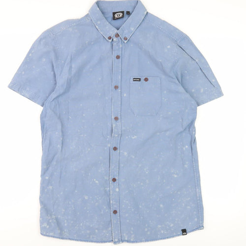 Animal Men's Blue Short Sleeve Casual Shirt - Size L