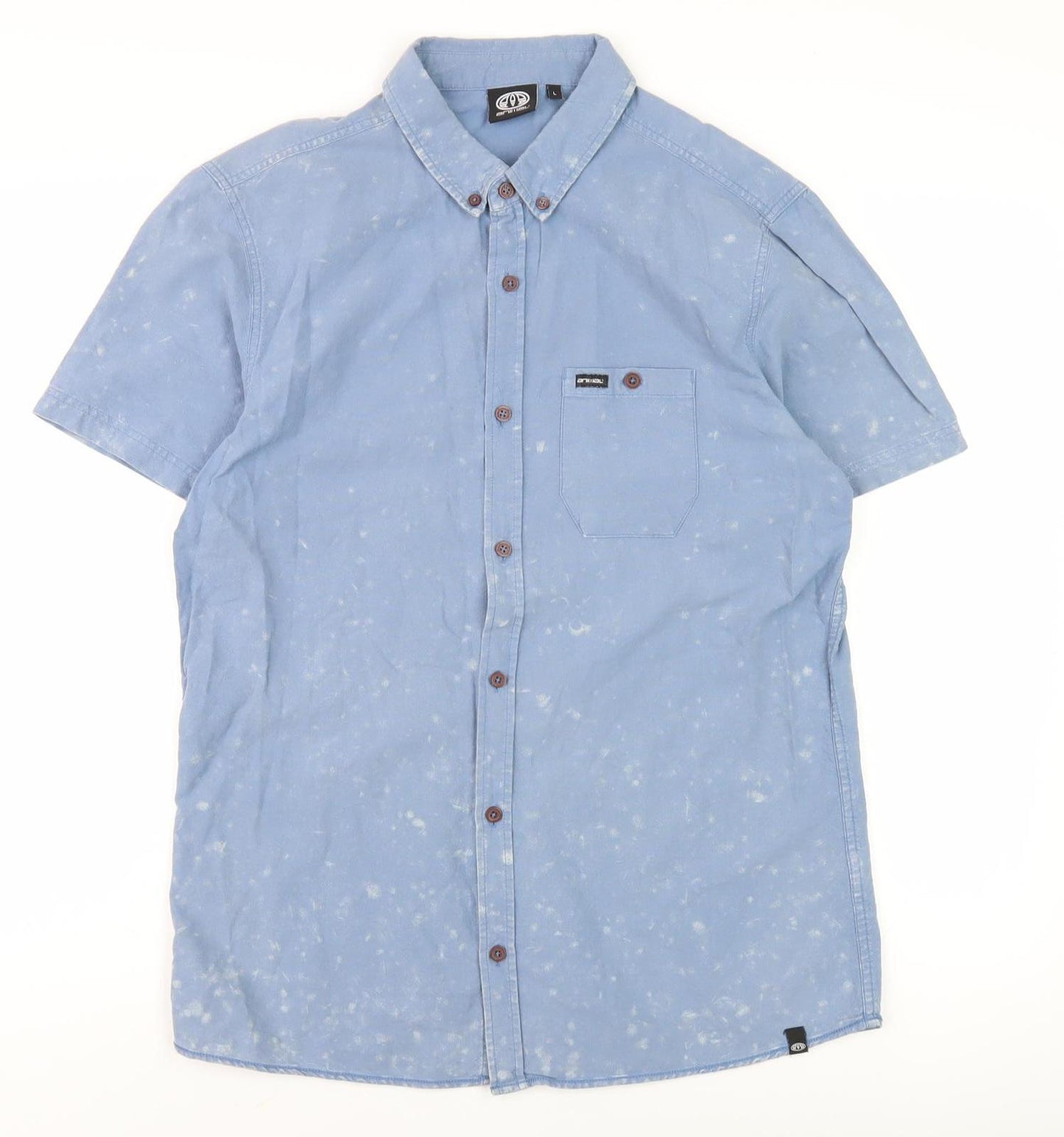 Animal Men's Blue Short Sleeve Casual Shirt - Size L