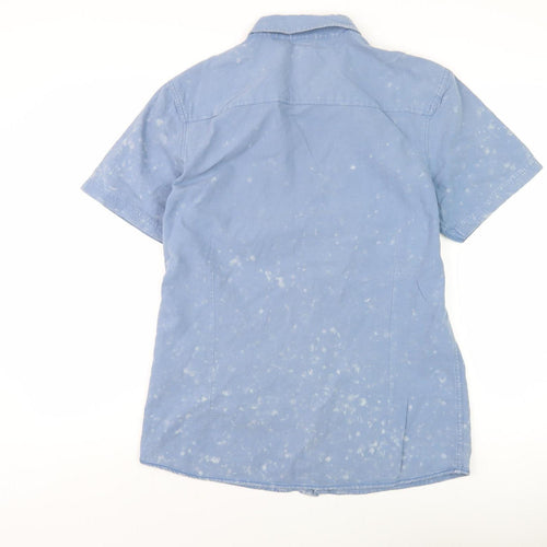 Animal Men's Blue Short Sleeve Casual Shirt - Size L