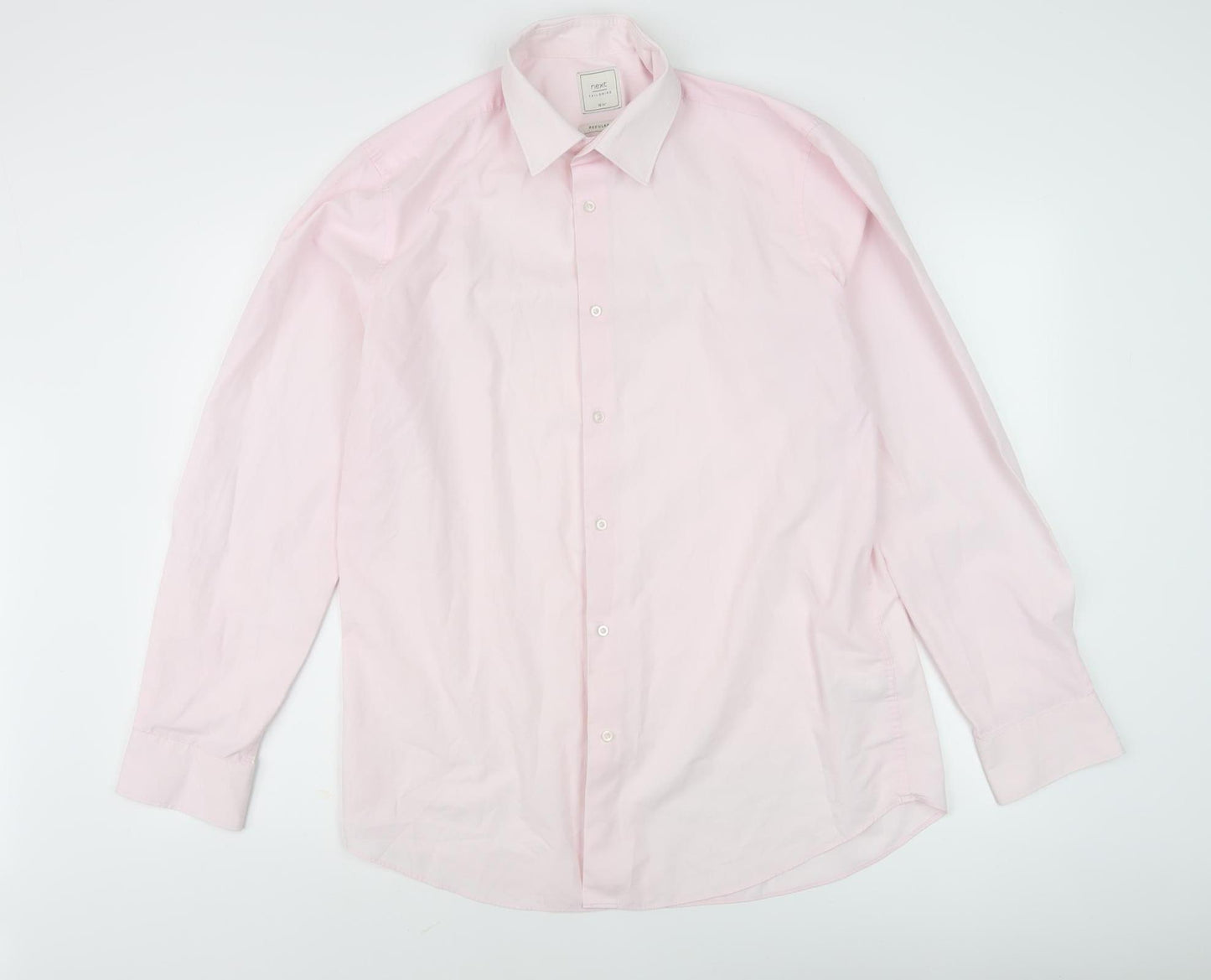 Next Men's Pink Regular Fit Dress Shirt - Size 16.5