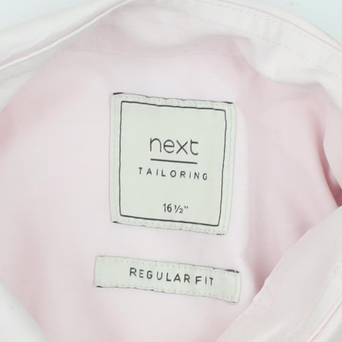 Next Men's Pink Regular Fit Dress Shirt - Size 16.5