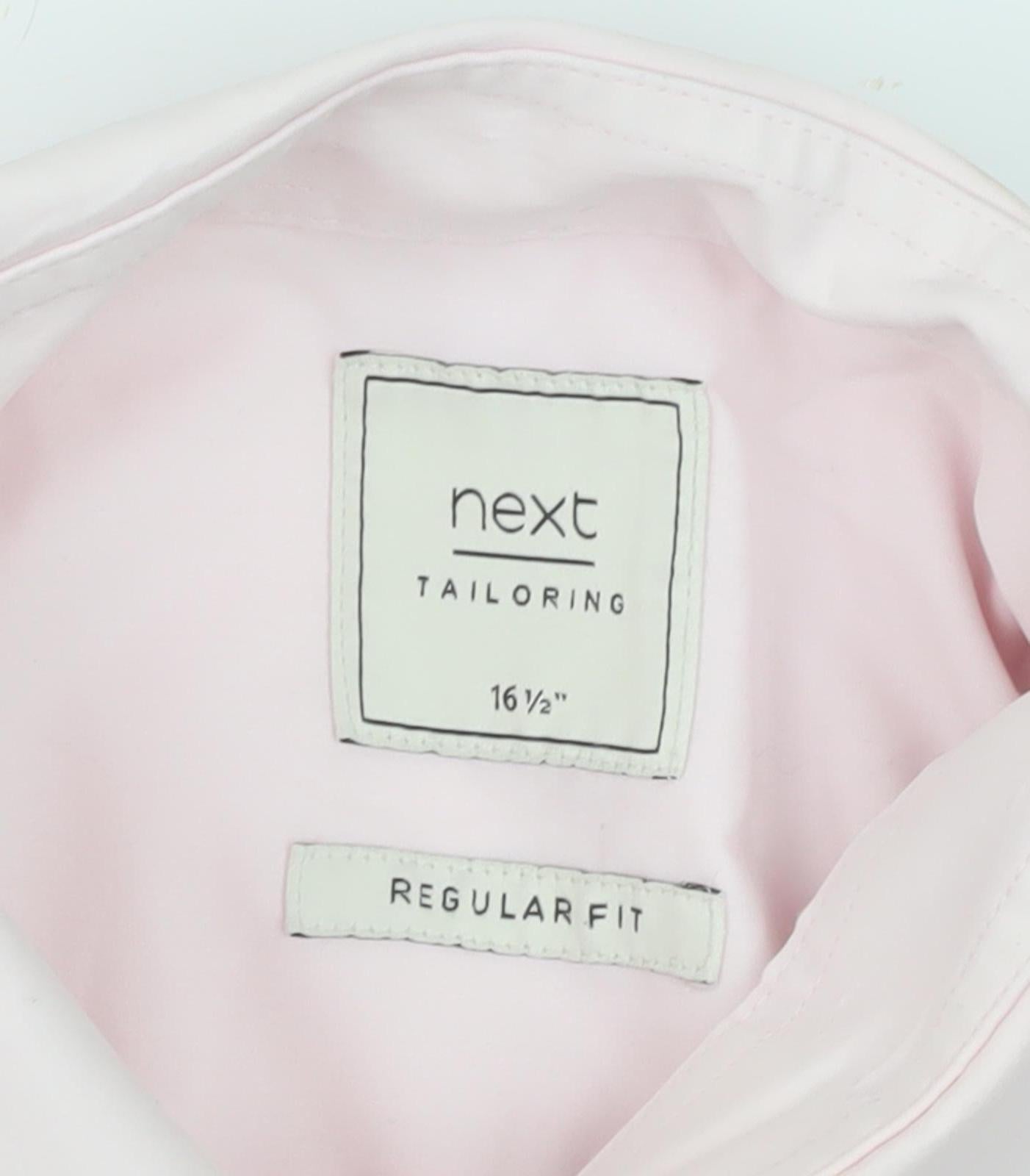Next Men's Pink Regular Fit Dress Shirt - Size 16.5