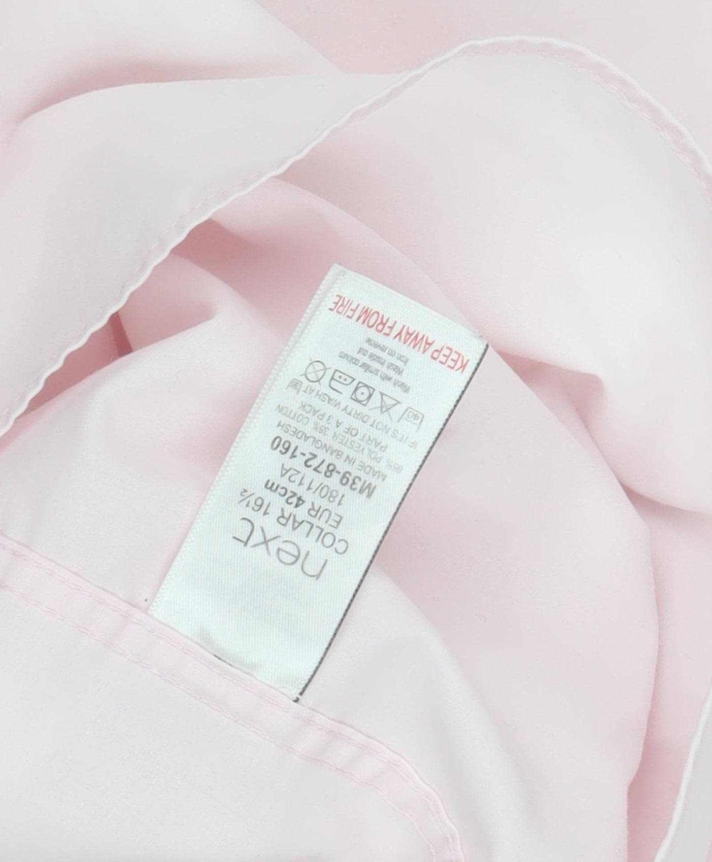 Next Men's Pink Regular Fit Dress Shirt - Size 16.5