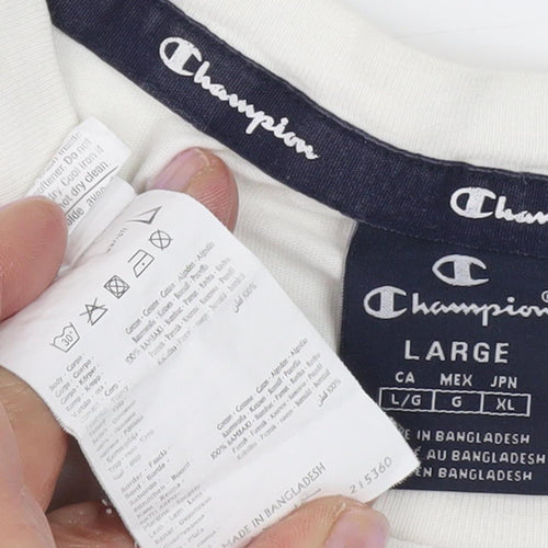Champion Men's White T-Shirt L Regular Fit