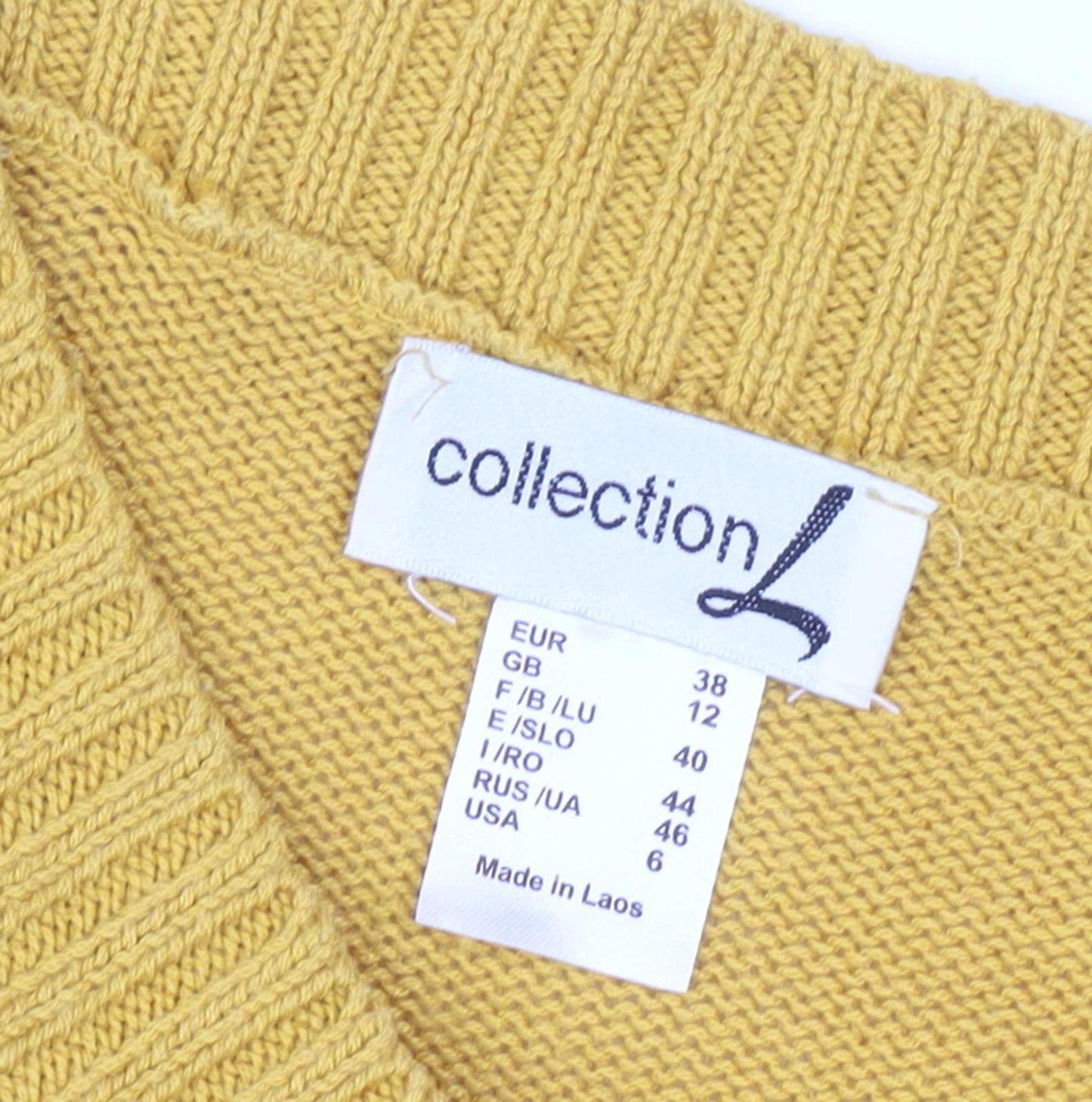 Collection L Women's Yellow Pullover Jumper, Size 12