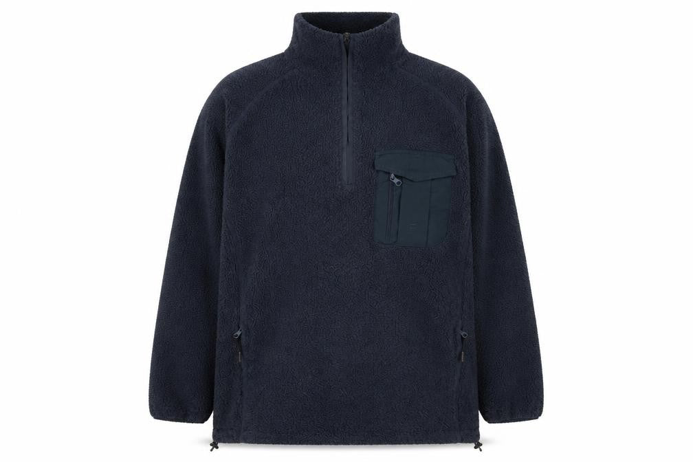 Front view of Craghoppers Men's XL Black Fleece Pullover Hoodie
