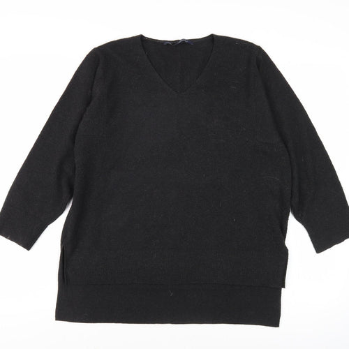 French Connection Women's Black V-Neck Pullover Jumper Size S