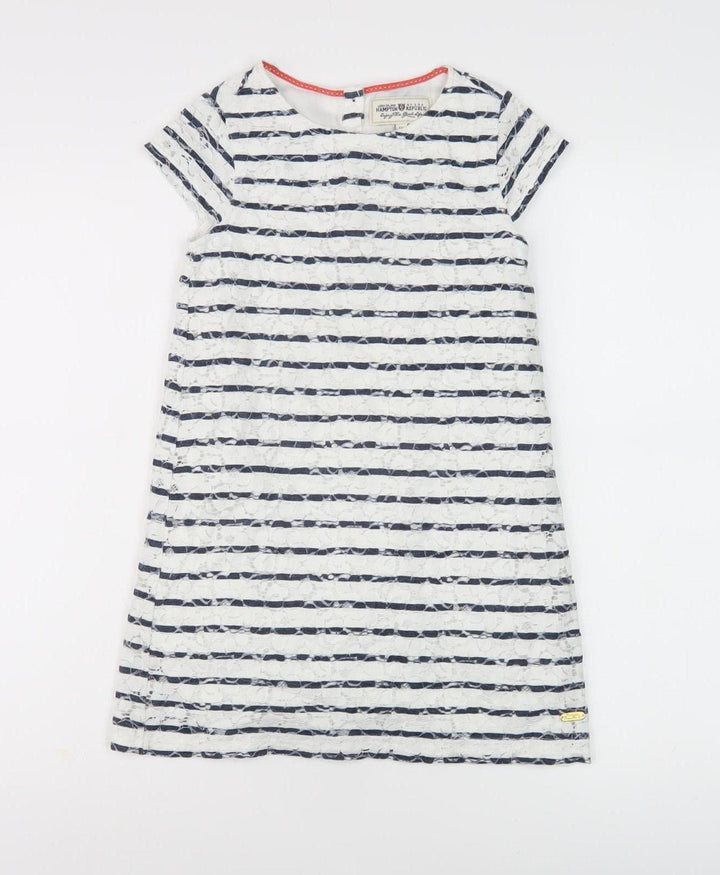 Hampton Republic Girls Navy Stripe T-Shirt Dress Size 12