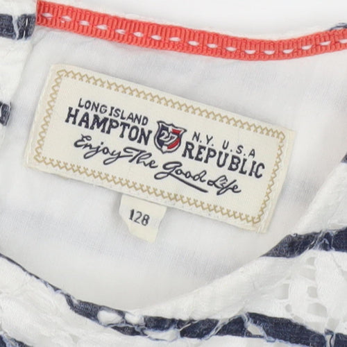 Hampton Republic Girls Navy Stripe T-Shirt Dress Size 12