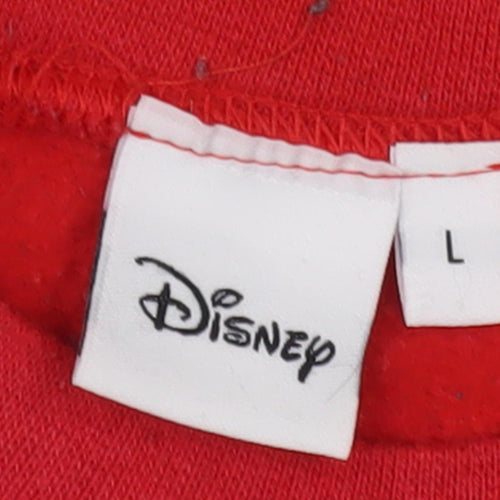 Disney Unisex Red L Mickey Mouse Pullover Sweatshirt