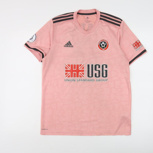 Adidas Unisex Pink Football T-Shirt M Moisture Wicking