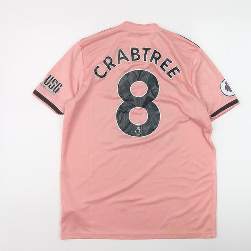 Adidas Unisex Pink Football T-Shirt M Moisture Wicking