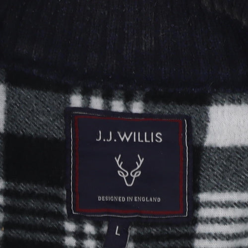 J.J. Willis Men's Blue Wool Full Zip Jacket - L