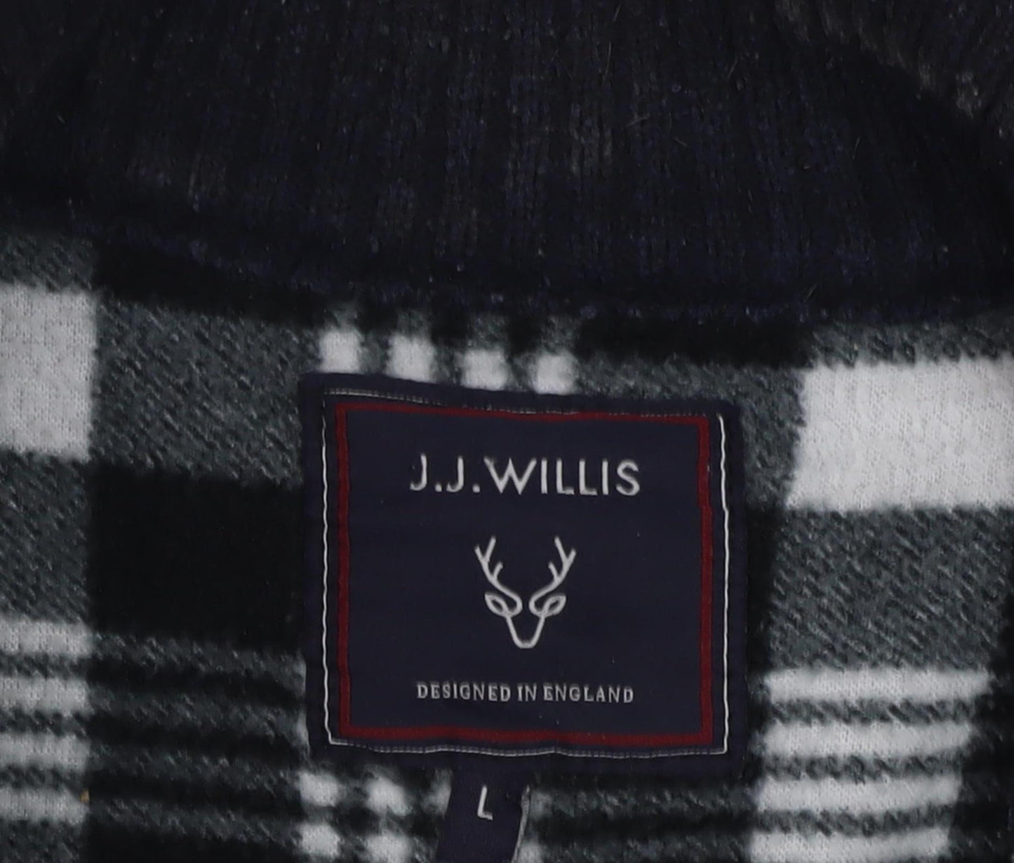 J.J. Willis Men's Blue Wool Full Zip Jacket - L