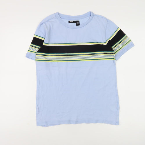 BDG Boys Blue Striped T-Shirt S Casual Basic Top