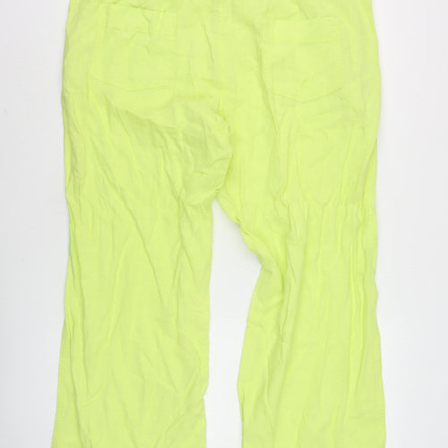 Next Women's Yellow Linen Trousers, Size 18, Summer Casual