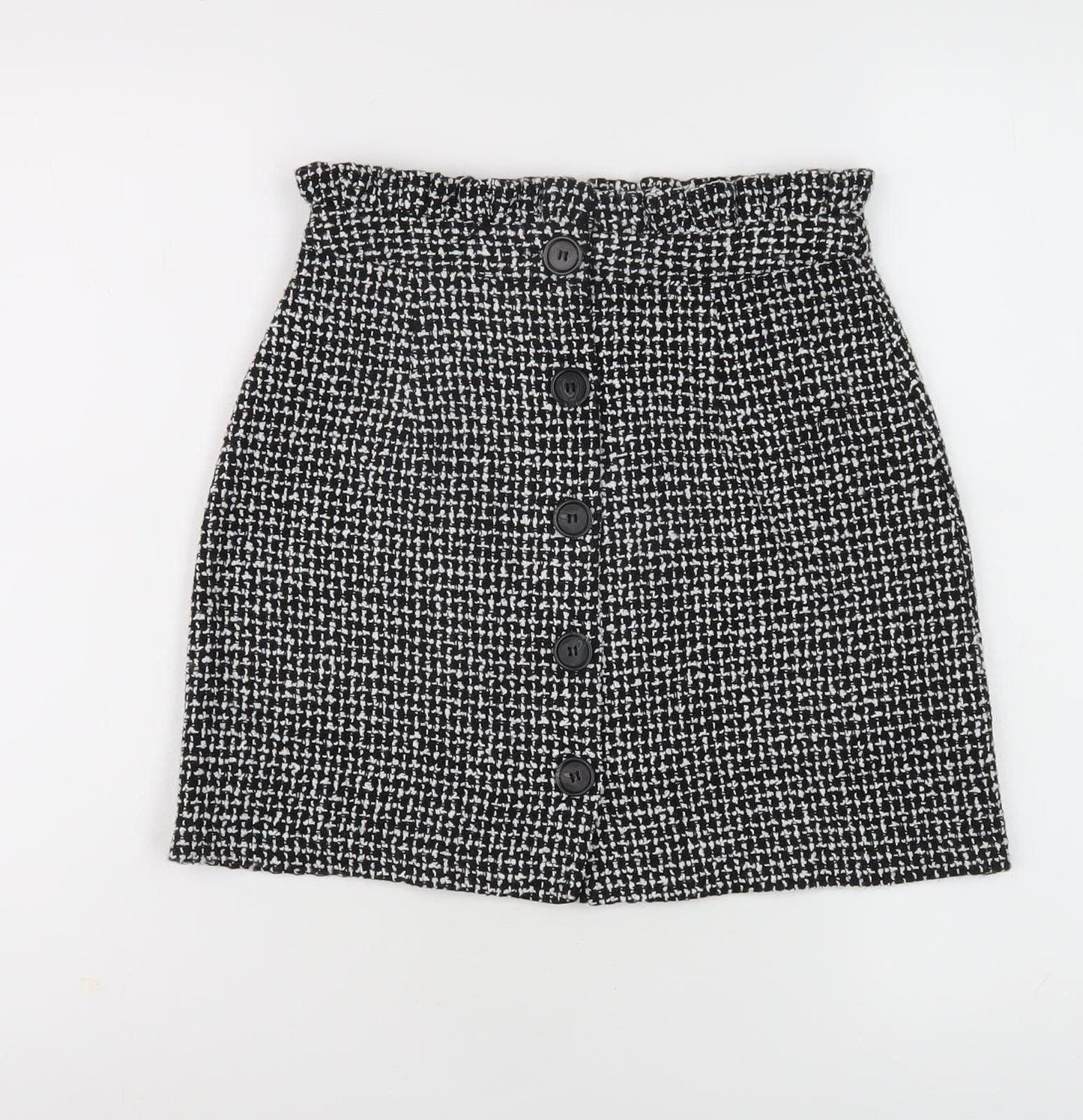 Topshop Women's Black Check Pencil Skirt UK 6