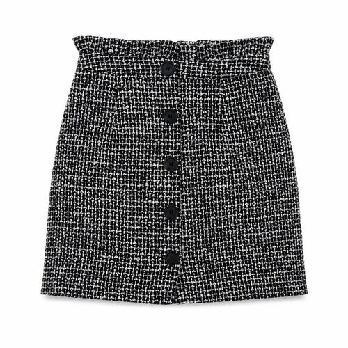 Topshop Women's Black Check Pencil Skirt UK 6