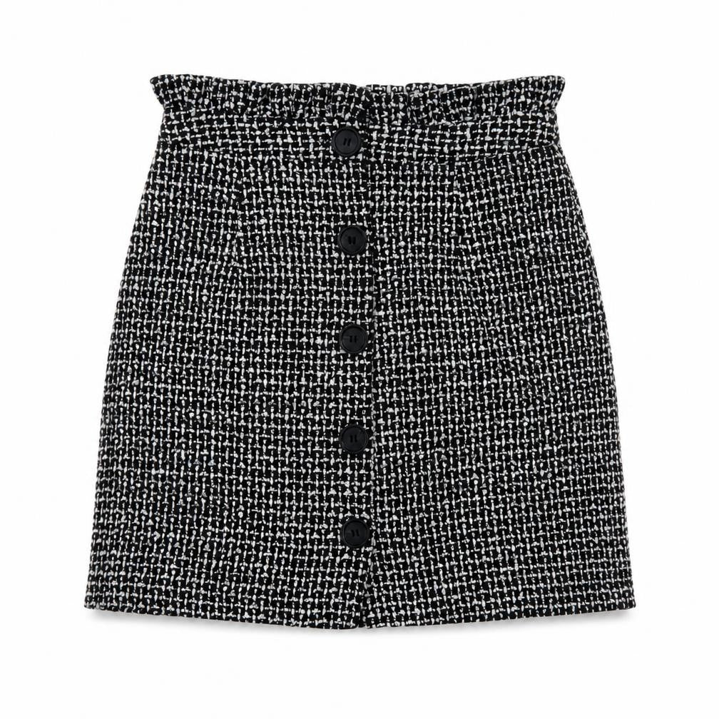 Topshop Women's Black Check Pencil Skirt UK 6