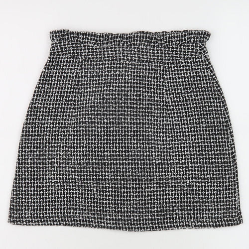 Topshop Women's Black Check Pencil Skirt UK 6