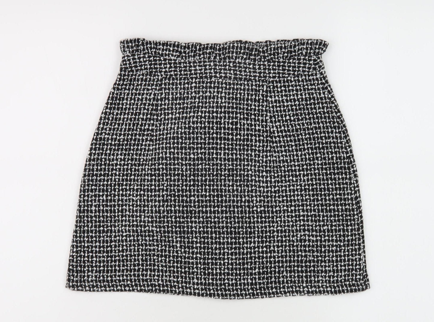 Topshop Women's Black Check Pencil Skirt UK 6