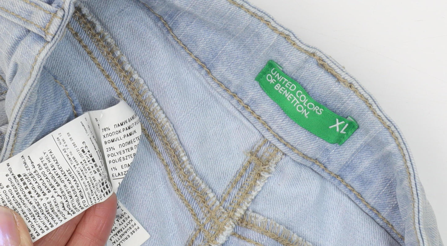 Benetton Girls Blue Denim Cut-Off Shorts XL