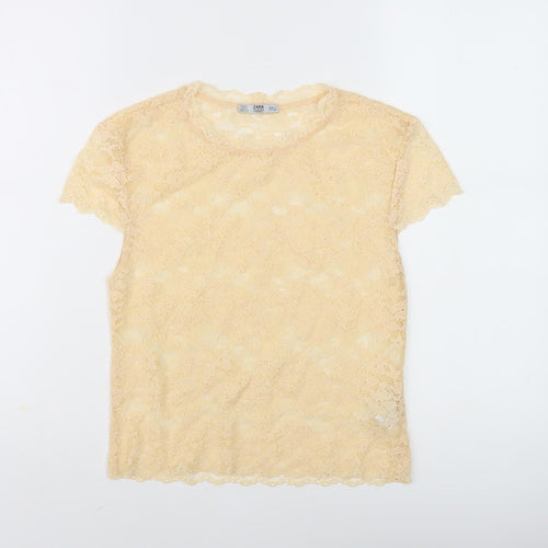 Zara Women's Beige Lace Blouse, Size 18, Regular Fit