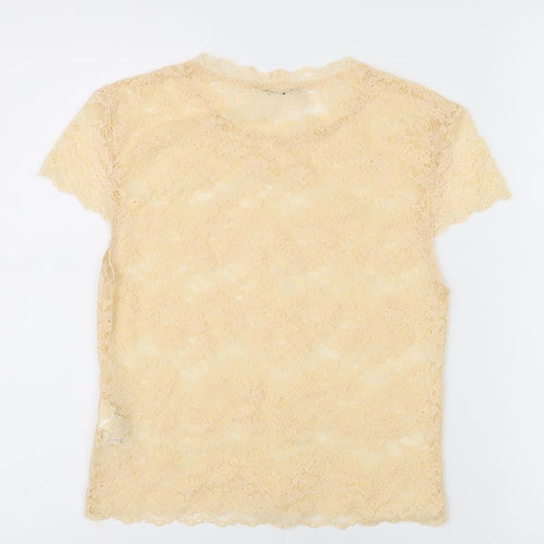 Zara Women's Beige Lace Blouse, Size 18, Regular Fit