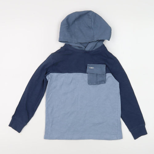 Next Boys Blue Colourblock Pullover Hoodie - Size 9 Years