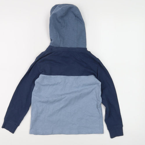 Next Boys Blue Colourblock Pullover Hoodie - Size 9 Years