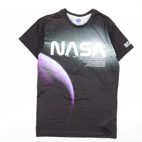 NASA Unisex Kids Black Graphic T-Shirt Size S