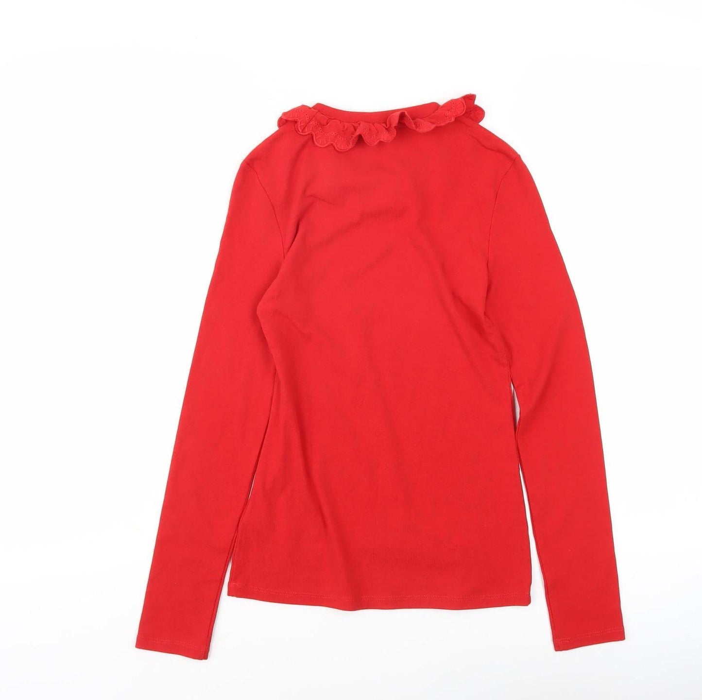 Paris Atelier Women's Red Ruffle Long Sleeve T-Shirt