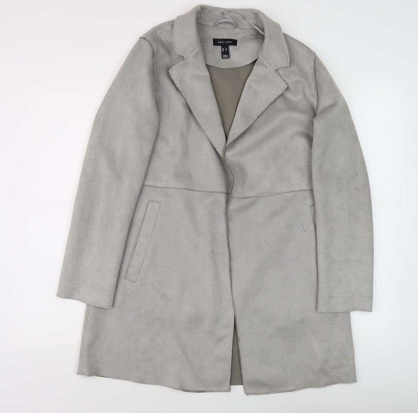 New Look Women's Grey Mid-Length Coat Size 6