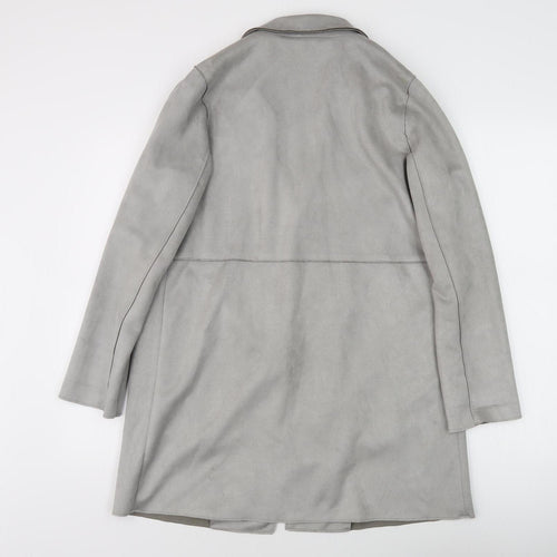 New Look Women's Grey Mid-Length Coat Size 6