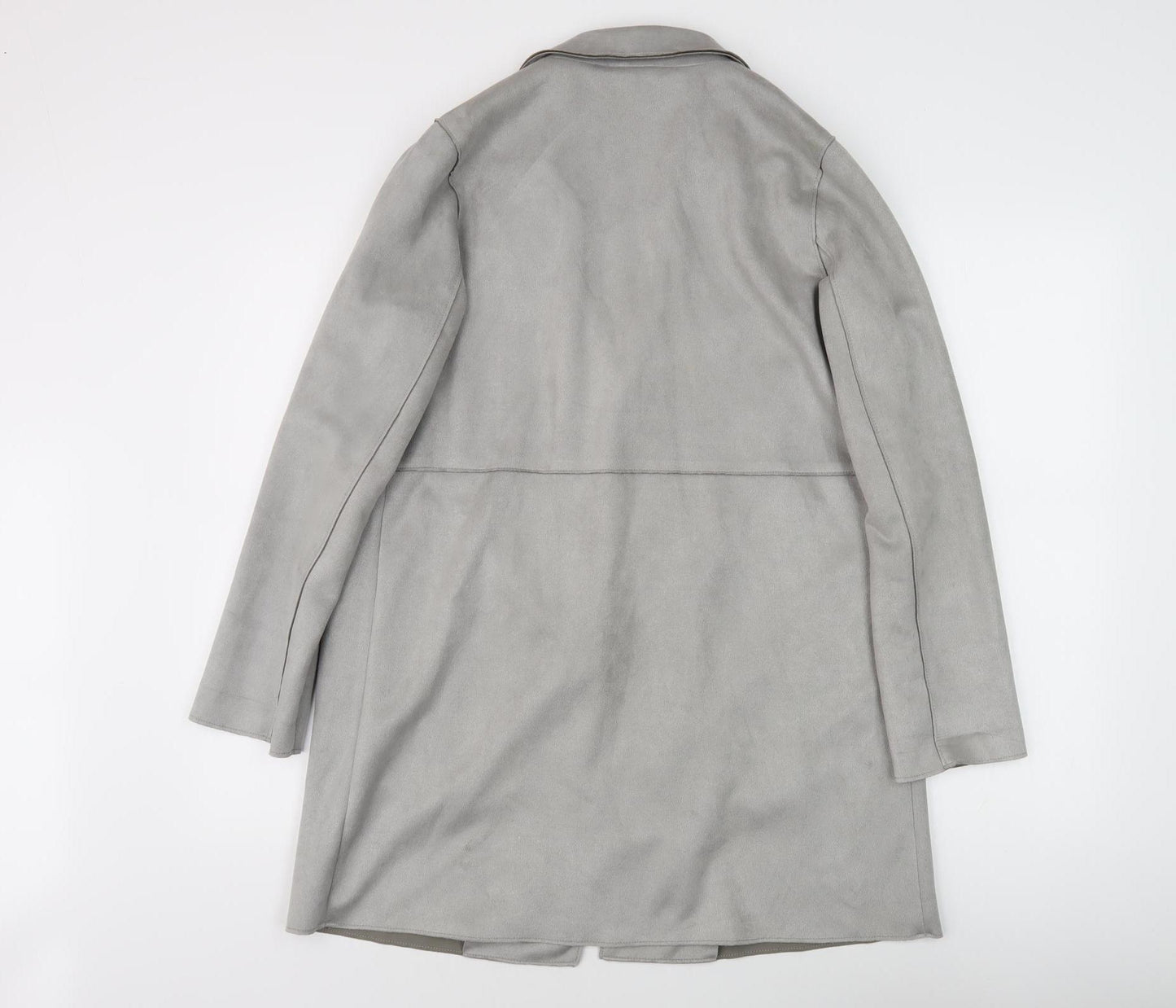 New Look Women's Grey Mid-Length Coat Size 6