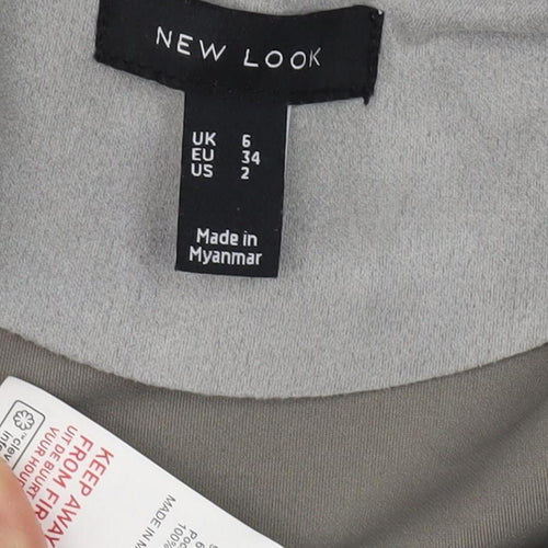 New Look Women's Grey Mid-Length Coat Size 6