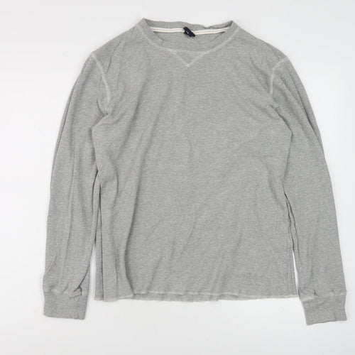 GAP Men's Grey Long Sleeve Crew Neck T-Shirt L