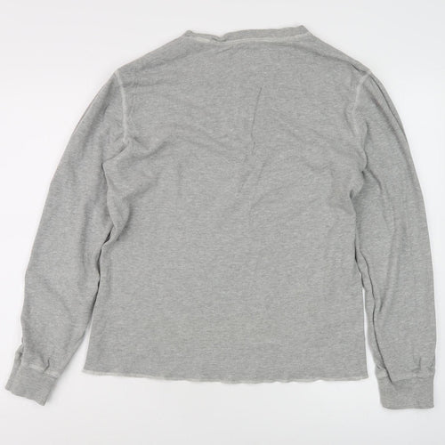 GAP Men's Grey Long Sleeve Crew Neck T-Shirt L