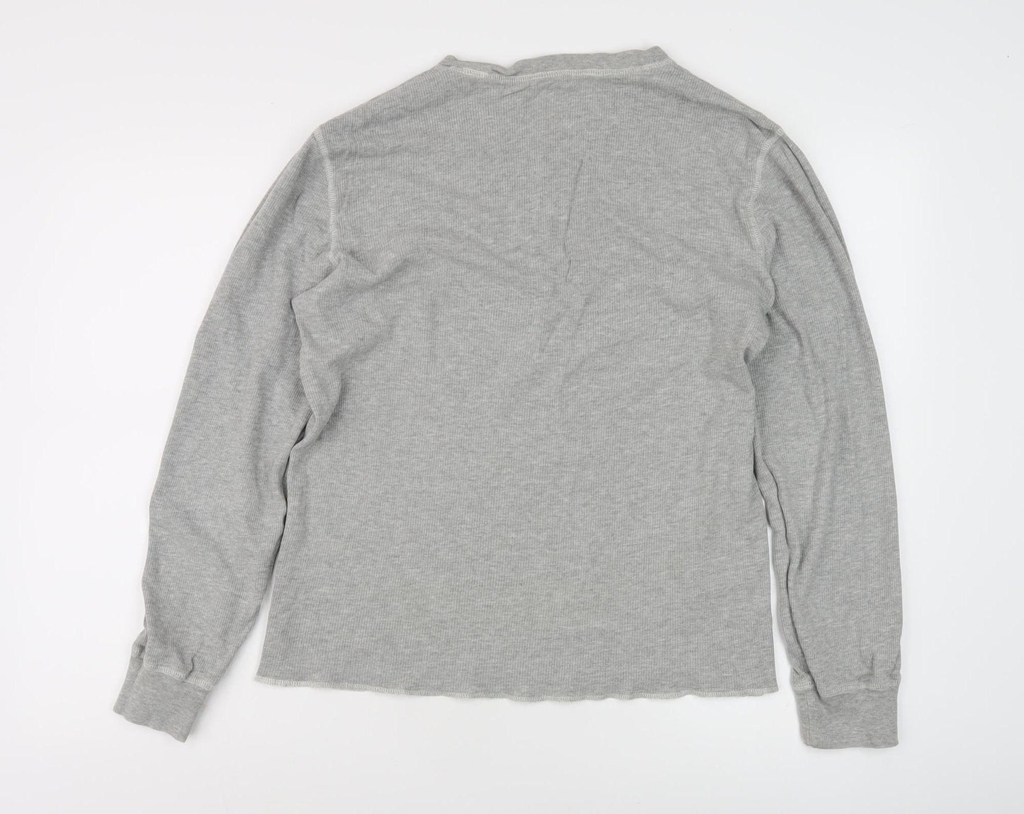 GAP Men's Grey Long Sleeve Crew Neck T-Shirt L