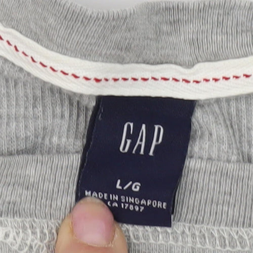 GAP Men's Grey Long Sleeve Crew Neck T-Shirt L