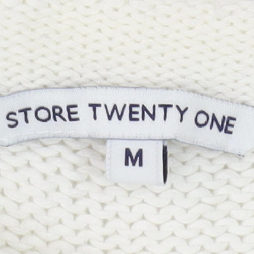 Store Twenty One Women’s Ivory M Cable-Knit Cardigan