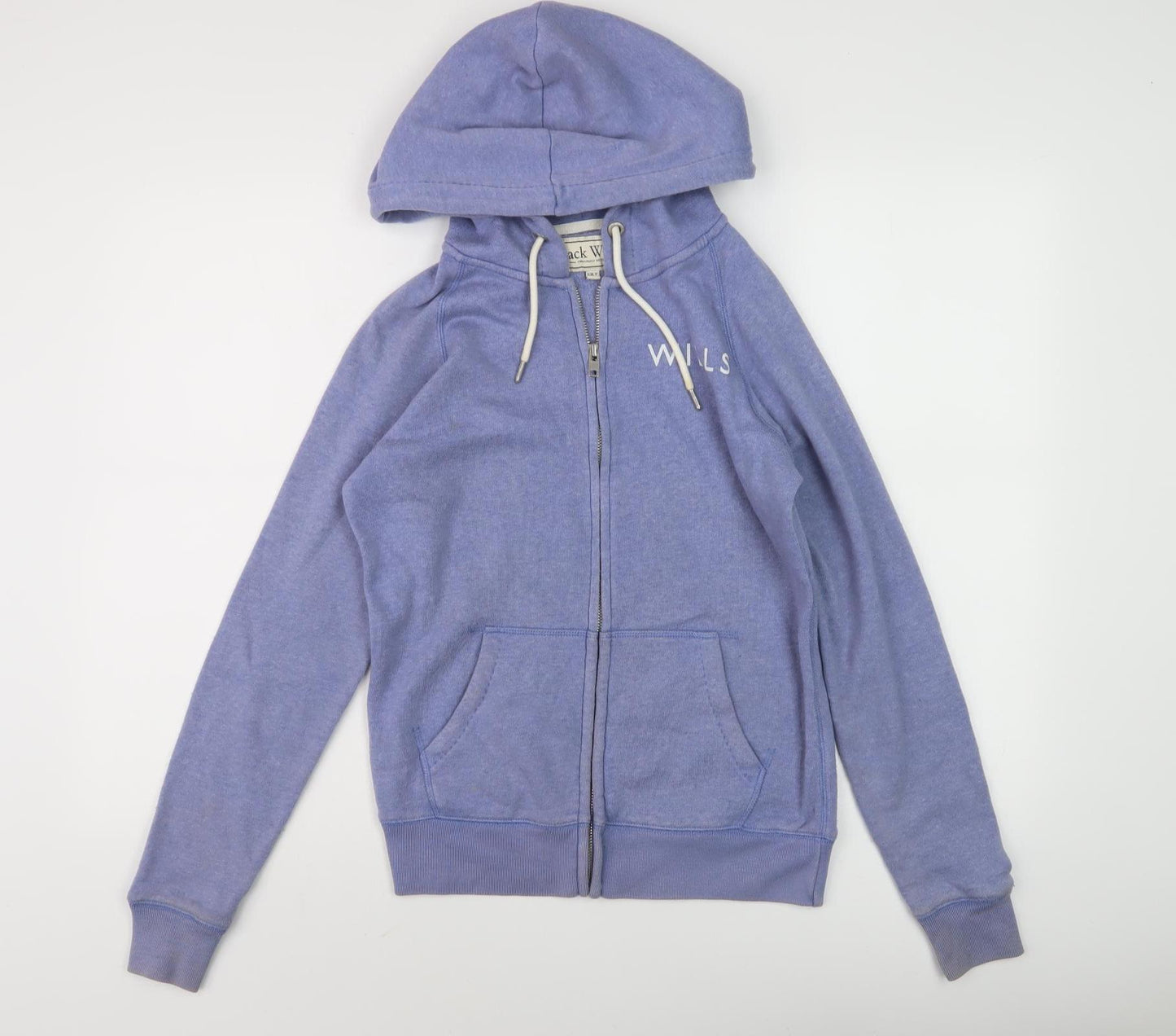 Jack Wills Women's Blue Full Zip Hoodie Size 8